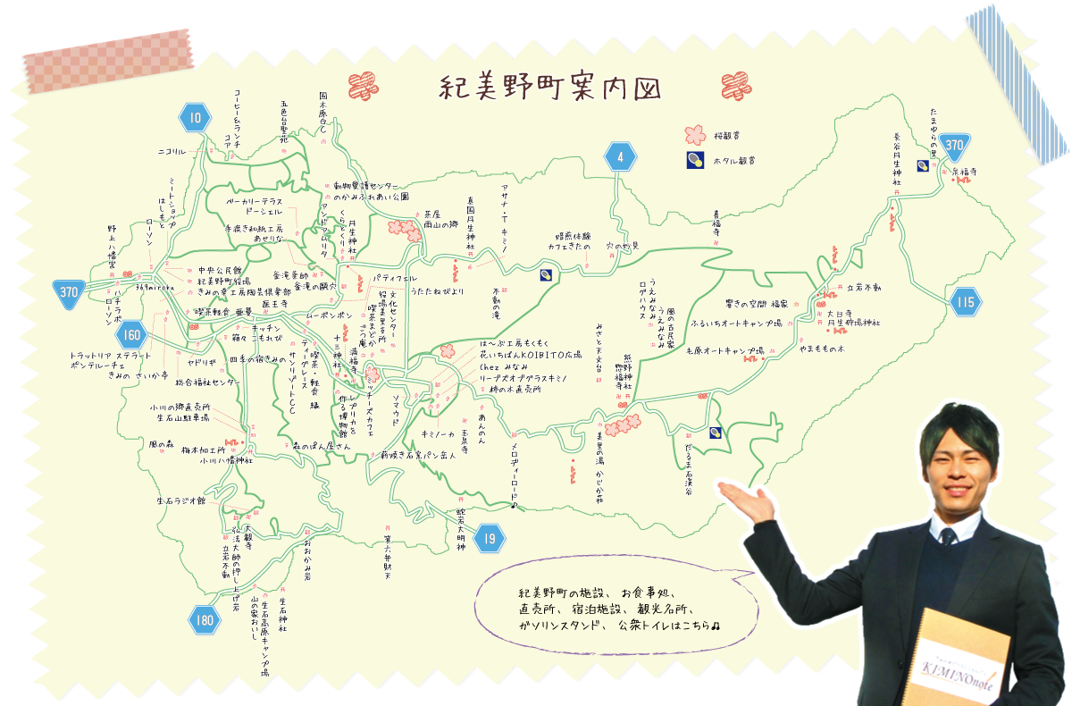 紀美野町マップ